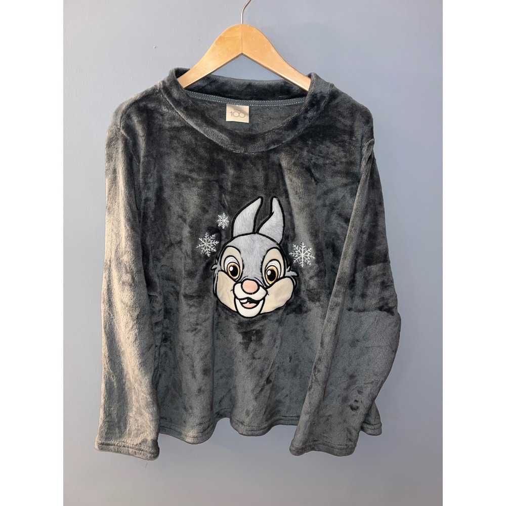 Disney 100 Thumper Bambi Grey Fleece Pajama Sleep Top Womens 2X LZ439205F